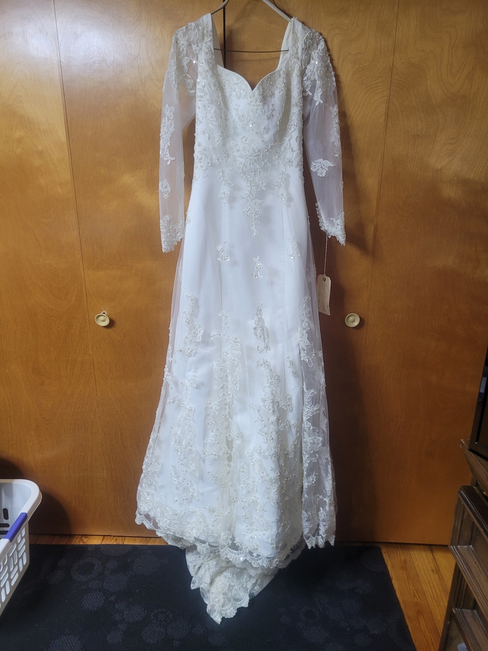 Christina Wu White Lace Long-Sleeve Wedding Dress